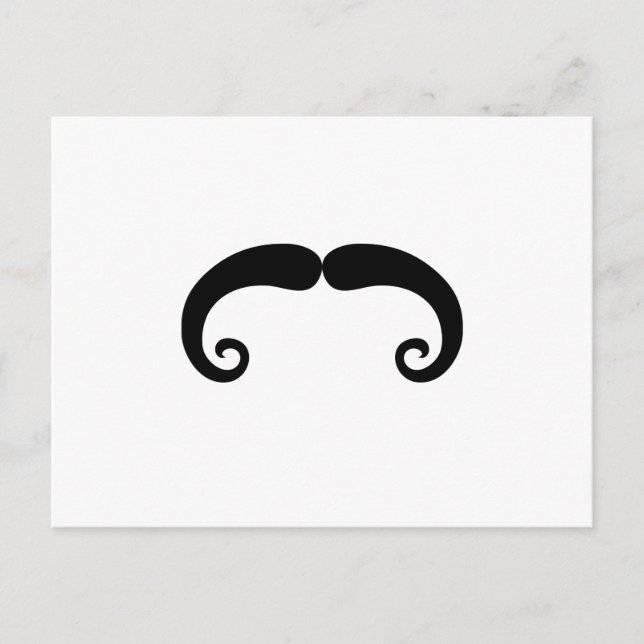 Funny Black Mustache or Moustache Style Postcard (Front)