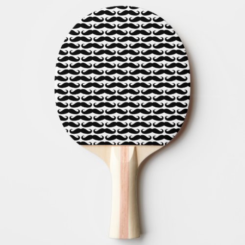 Funny black mustache pattern ping pong paddle
