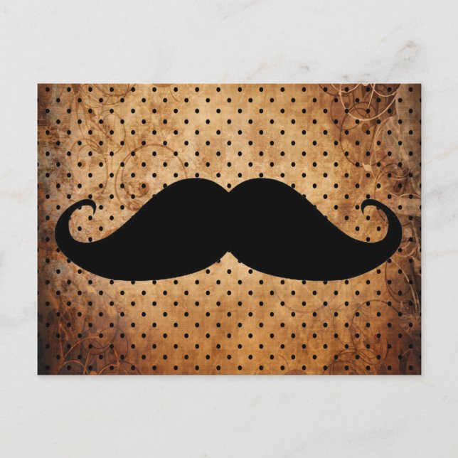 Funny Black Mustache Postcard (Front)