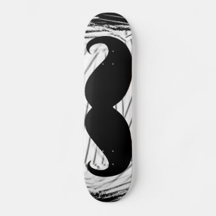 Funny black mustache skateboard deck