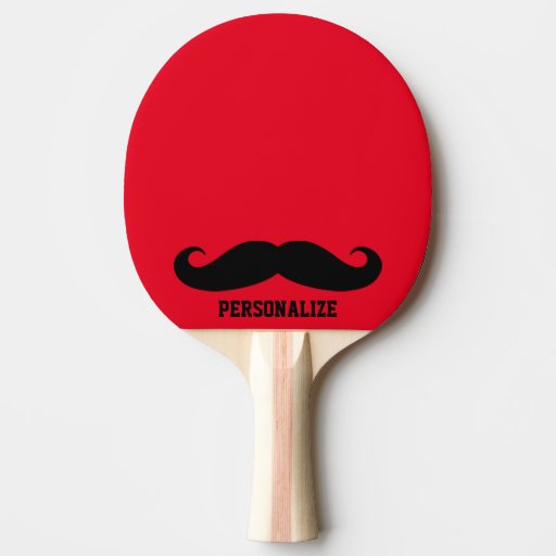 Funny black mustache table tennis ping pong paddle | Zazzle