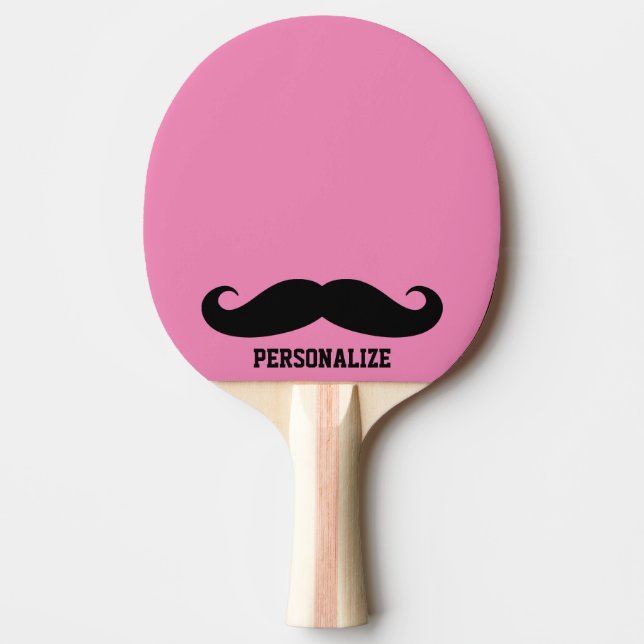 Funny black mustache table tennis ping pong paddle (Front)