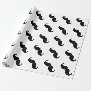 Funny Black Mustache Wrapping Paper