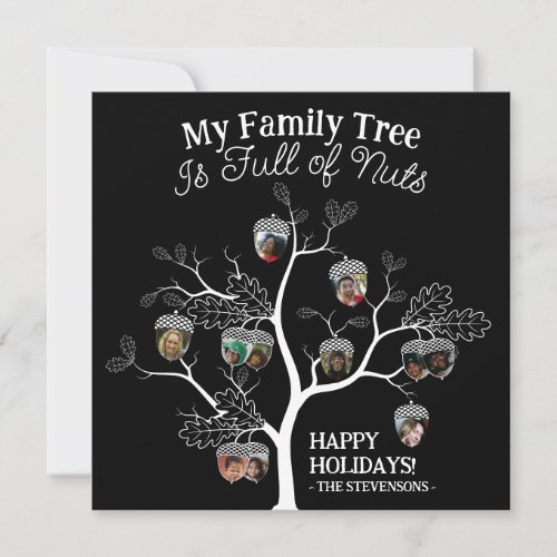 Funny Black Picture Family Tree is Full of Nuts   Holiday Card