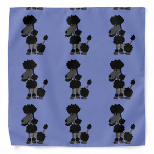 Funny Black Poodle Dog Art Bandana