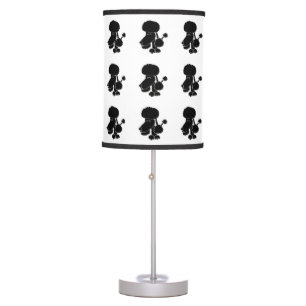 Funny Black Poodle Puppy Dog Table Lamp