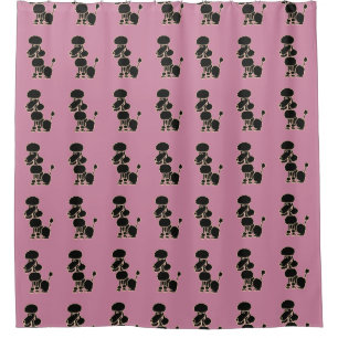 Funny Black Poodle Shower Curtain