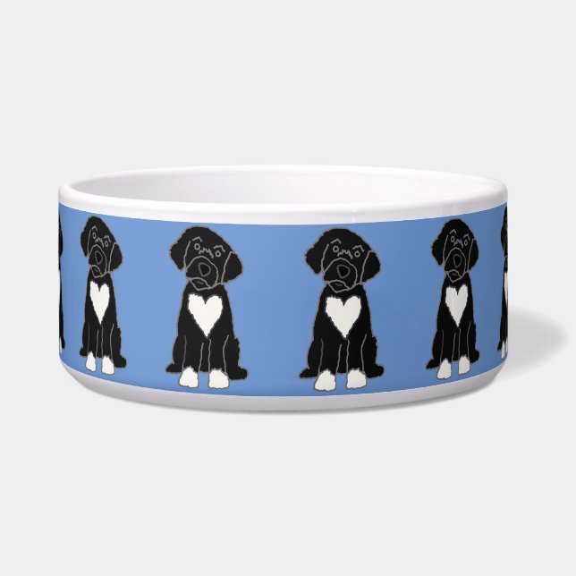 Funny Black Portuguese Water Dog Bowl (Front)
