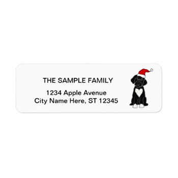 Funny Black Portuguese Water Dog Christmas Label by Petspower at Zazzle