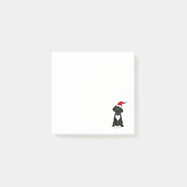 Funny Black Portuguese Water Dog Christmas Post-it Notes (Front)