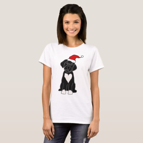 Funny Black Portuguese Water Dog Christmas T_Shirt