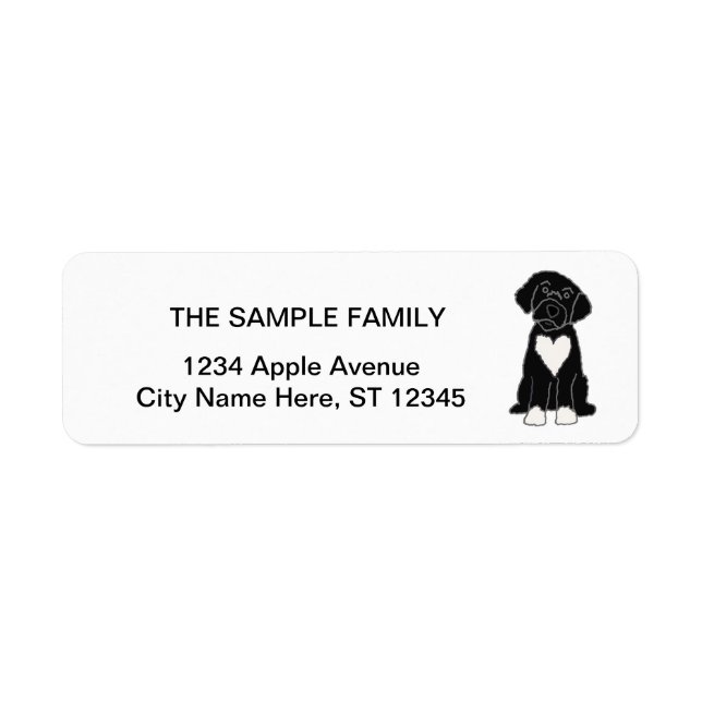 Funny Black Portuguese Water Dog Label (Front)