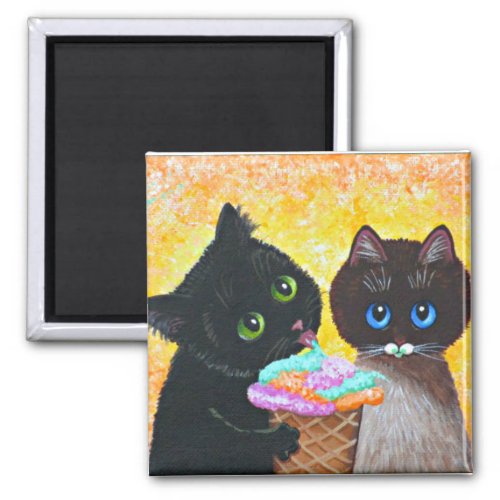 Funny Black Ragdoll Cat Creationarts Magnet