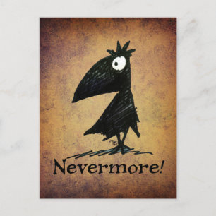 Funny Black Raven by Edgar Allen Poe - Nevermore Postcard