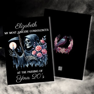 Funny Black Reaper Death to My Youth 30th Birthday Card