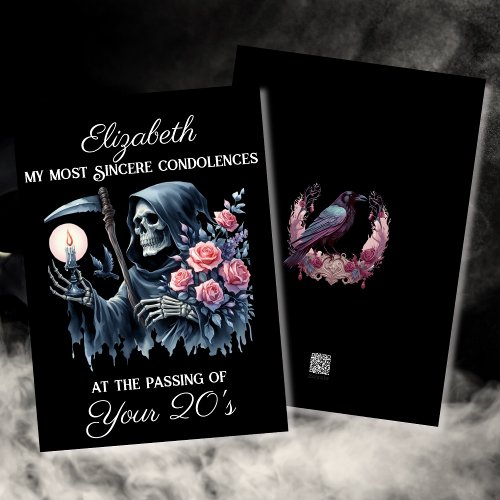 Funny Black Reaper Death to My Youth 30th Birthday Card