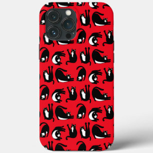 Funny Black Red Cat Fitness iPhone 13 Pro Max Case