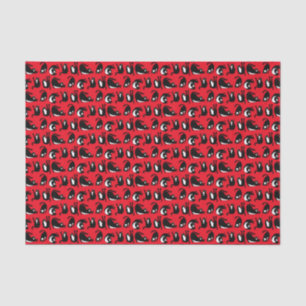 Funny Black Red Cat Fitness Tissue Paper