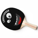 Funny Black Scary Face Novelty Personalized Name Ping-Pong Paddle Funny Black Scary Face Novelty Personalized Name Ping-Pong Paddle