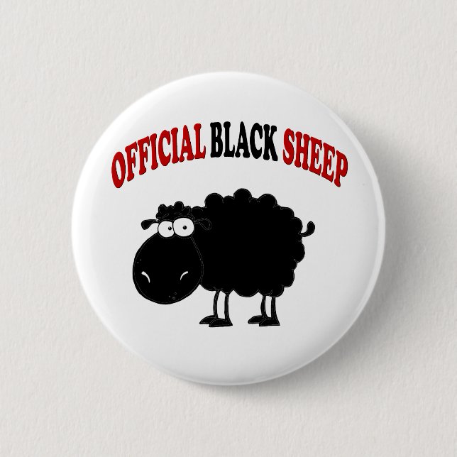 Funny black sheep button (Front)