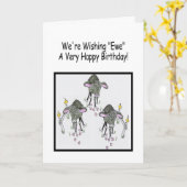 Funny Black Sheep Happy Birthday Greeting Card (Yellow Flower)