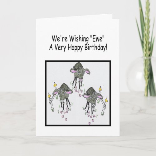 Funny Black Sheep Happy Birthday Greeting Card