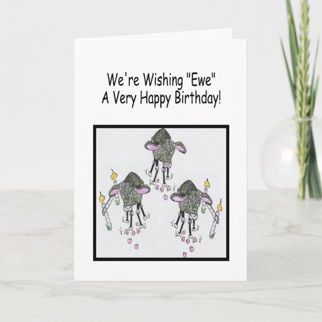 Funny Black Sheep Happy Birthday Greeting Card (Front)