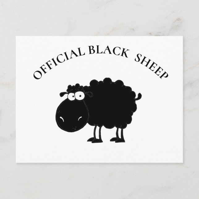 Funny black sheep postcard (Front)