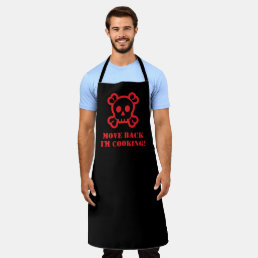 Funny black skull head symbol BBQ apron for men