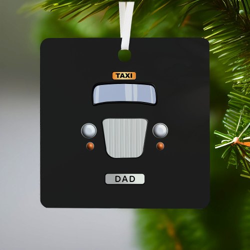 Funny Black Taxi Cab Dad Metal Ornament