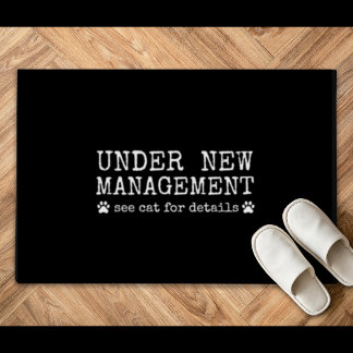 Funny Black & White Cat Doormat