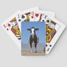 Funny Black White Dairy Cow Statue Desert Farm