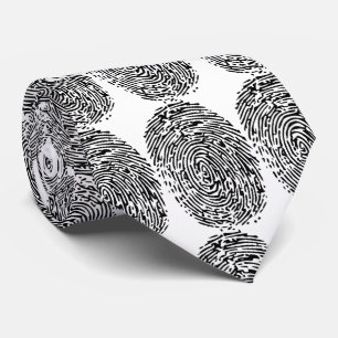 Funny black & white fingerprints for police tie
