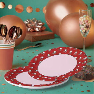 Funny Black White Jolly Kitty Pirate Skull Bones Paper Plates