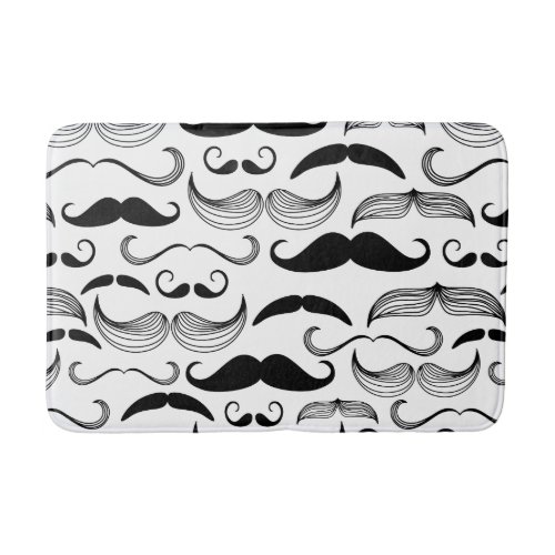 Funny Black  White Mustache Design Bath Mat