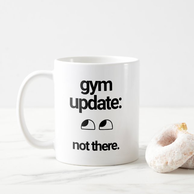 Funny Black + White Quote Coffee Mugs (With Donut)