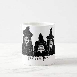 funny black witches spooky scary halloween fun color morph mug