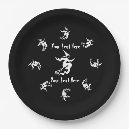 funny black witches spooky scary halloween  paper plates