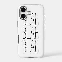 Funny blah blah blah modern trendy hipster humor iPhone 17 case