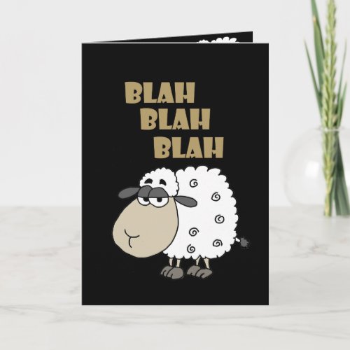 Funny Blah Blah Blah Sheep Happy Birthday Card