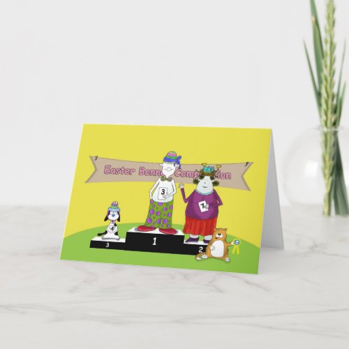 Funny Blank Easter bonnet Holiday Card