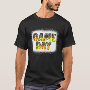 Funny Bleached Football Game Day Vibes Football Mo T-Shirt