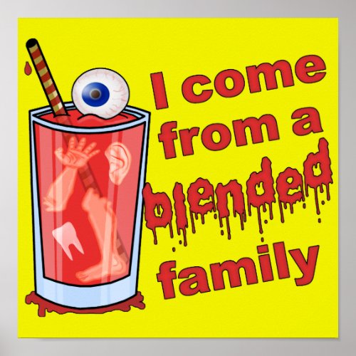 Funny Blended Family Pun Poster