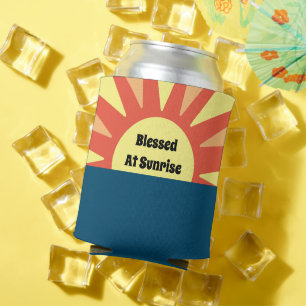 Funny "Blessed At Sunrise" Colorful Wedding Favors Can Cooler