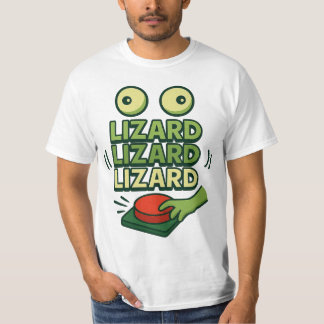 Funny Blinking Green Lizard pressing Button Sound T-Shirt