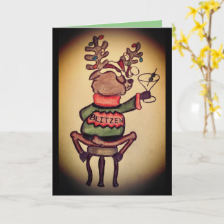Funny Blitzen Christmas Card