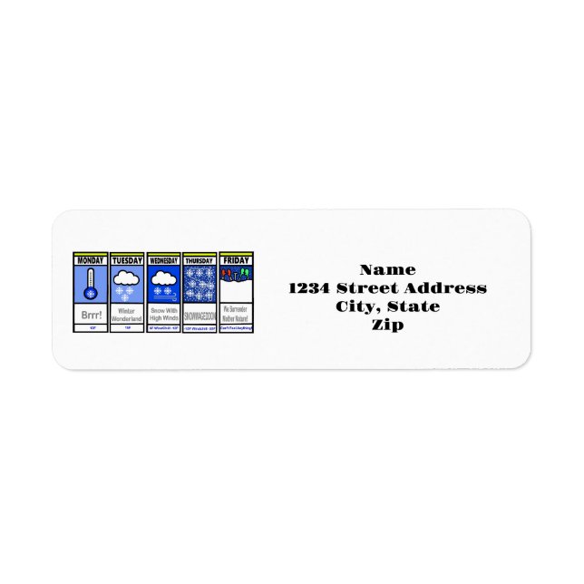 Funny Blizzard Forecast Return Address Labels (Front)