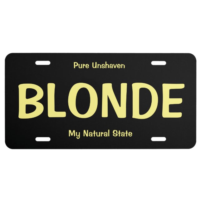 Funny Blonde Licence Plate (Front)