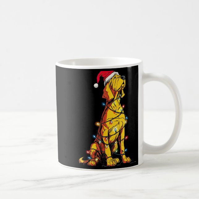 Funny Bloodhound Christmas Graphics Dog Lights Lov Coffee Mug (Right)