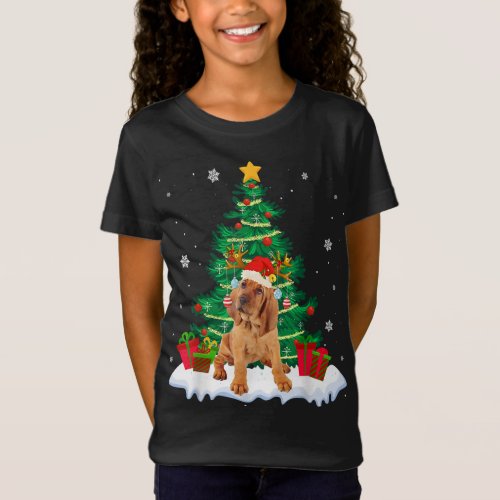 Funny Bloodhound Christmas Tree Gift Dog Lover Xma T_Shirt